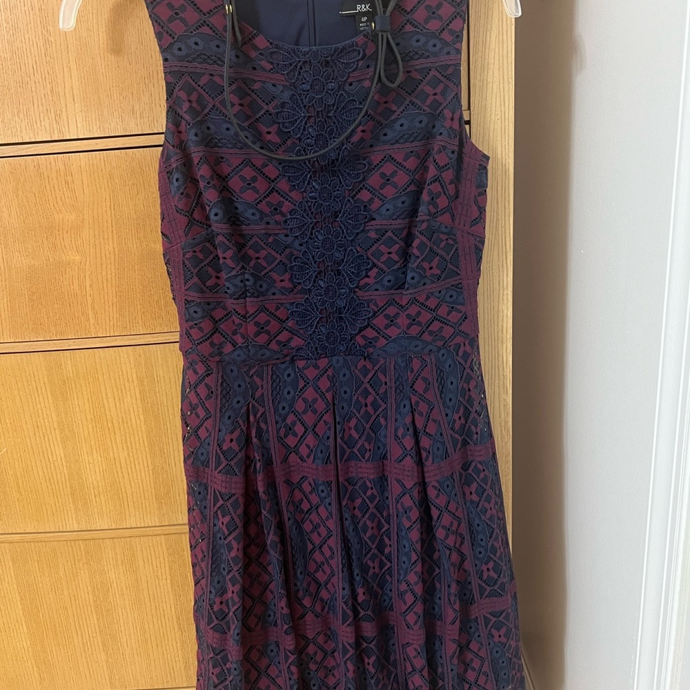 Blue and wine colored dress perfect for graduation or prom